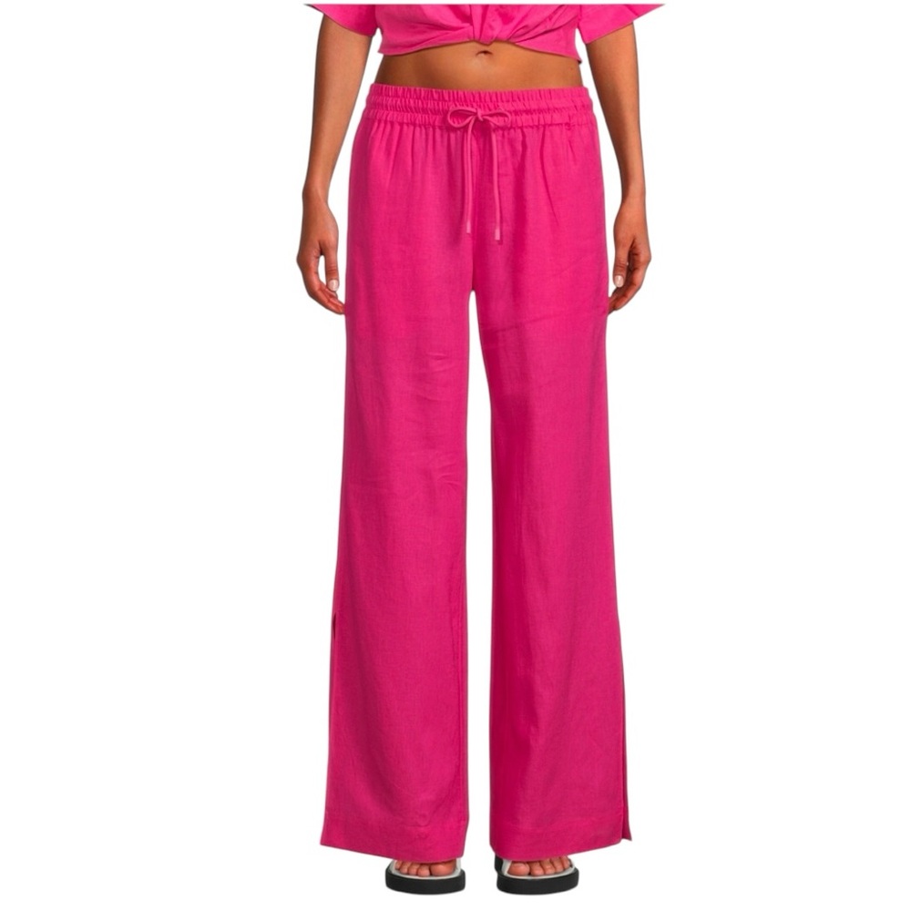 Frame linen blend drawstring wide leg lounge pants size S excellent condition
